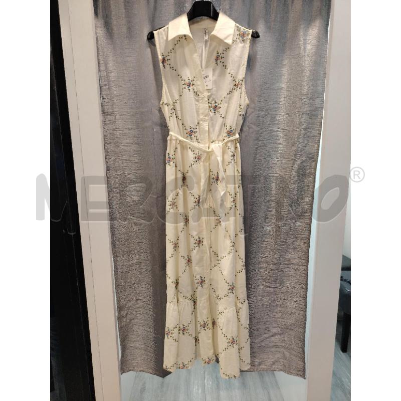 VESTITO D  EVELYN PANNA FIORI RICAMATI CARTELLINO | Mercatino dell'Usato Roma eur 1
