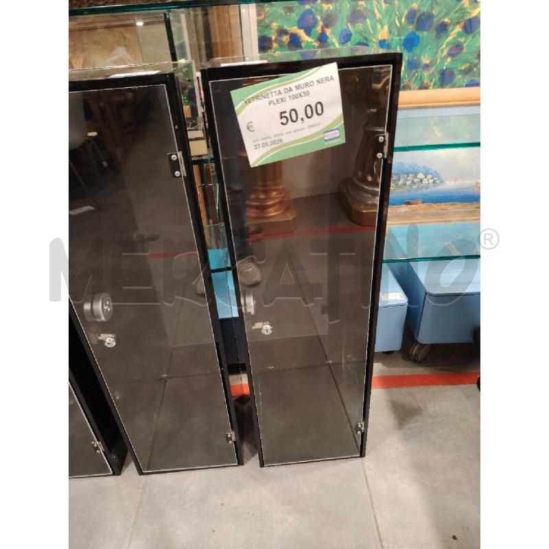 VETRINETTA DA MURO NERA PLEXI 100X30 | Mercatino dell'Usato Roma eur 1