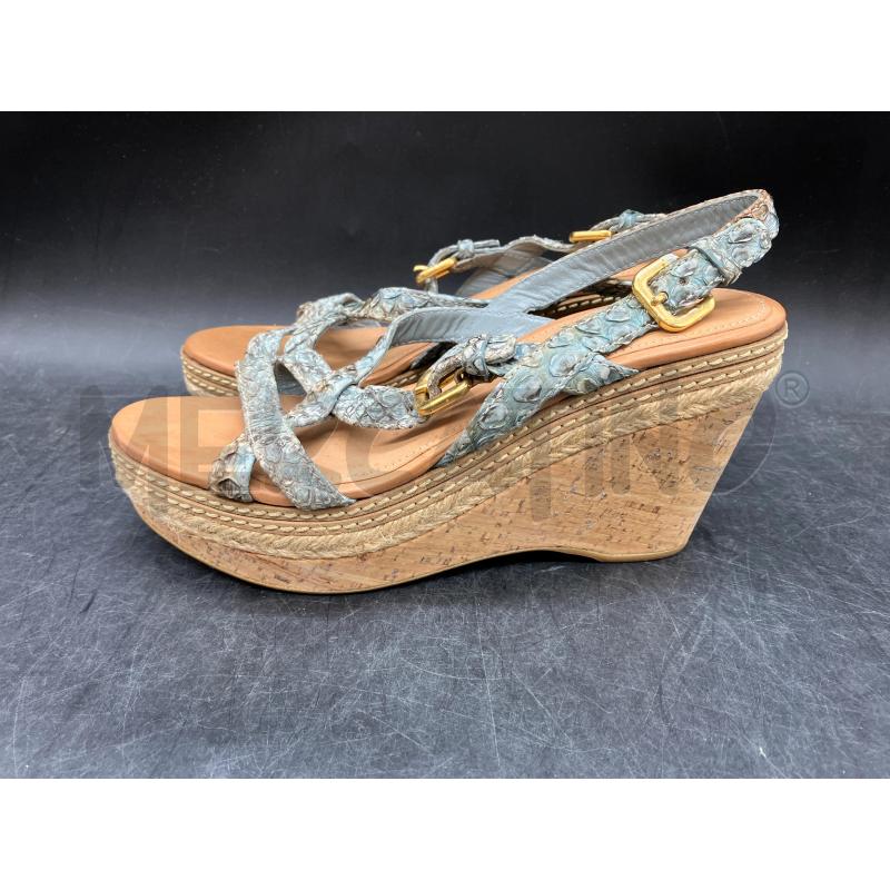 ZEPPA PRADA INTRECCIO PITONE CELESTE CUOIO | Mercatino dell'Usato Roma eur 3