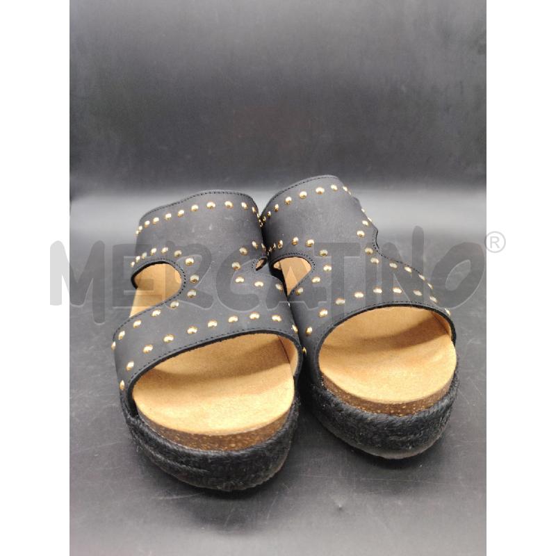ZEPPA SCHOLL NERE FASCIA INCROCIO BORCHIE  | Mercatino dell'Usato Roma eur 1