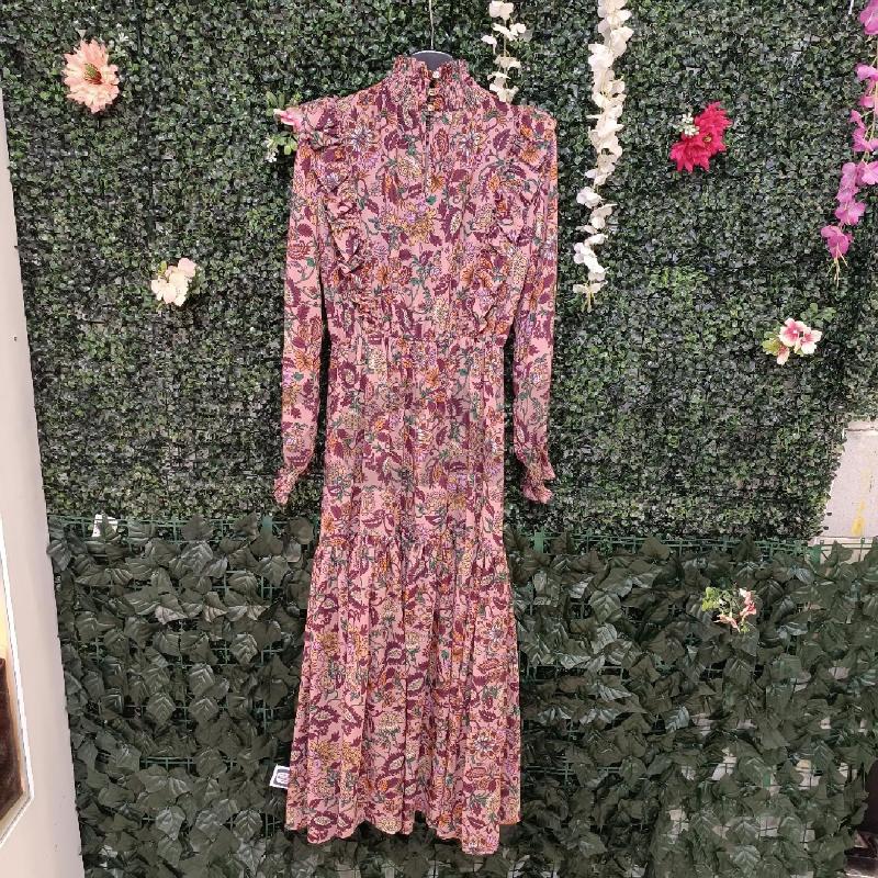 ABITO DONNA ARTIGLI BASE ROSA FIORI VIOLA VERDI ELAST VITA | Mercatino dell'Usato Colleferro 1