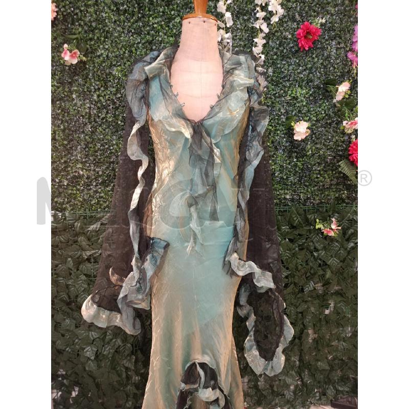 ABITO DONNA DA CERIMONIA GIANFRANCO ALFACI ROUGE CANGIANTE VE DO TULLE+STOLA  | Mercatino dell'Usato Colleferro 1