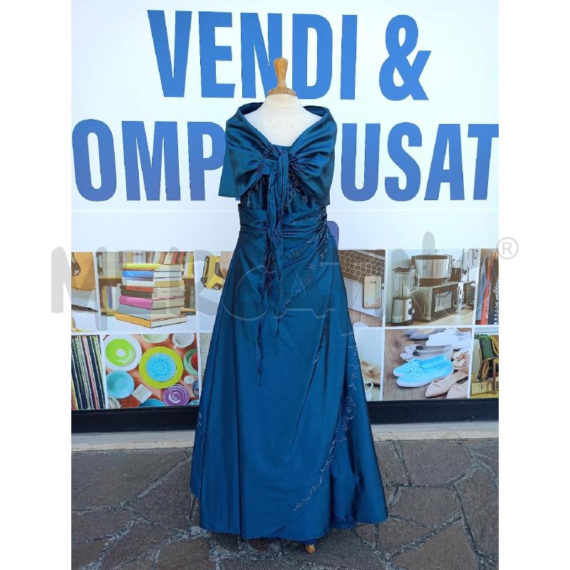 ABITO DONNA IMPERO CERIMONIA BLU CANGIANTE PERLINA | Mercatino dell'Usato Colleferro 1