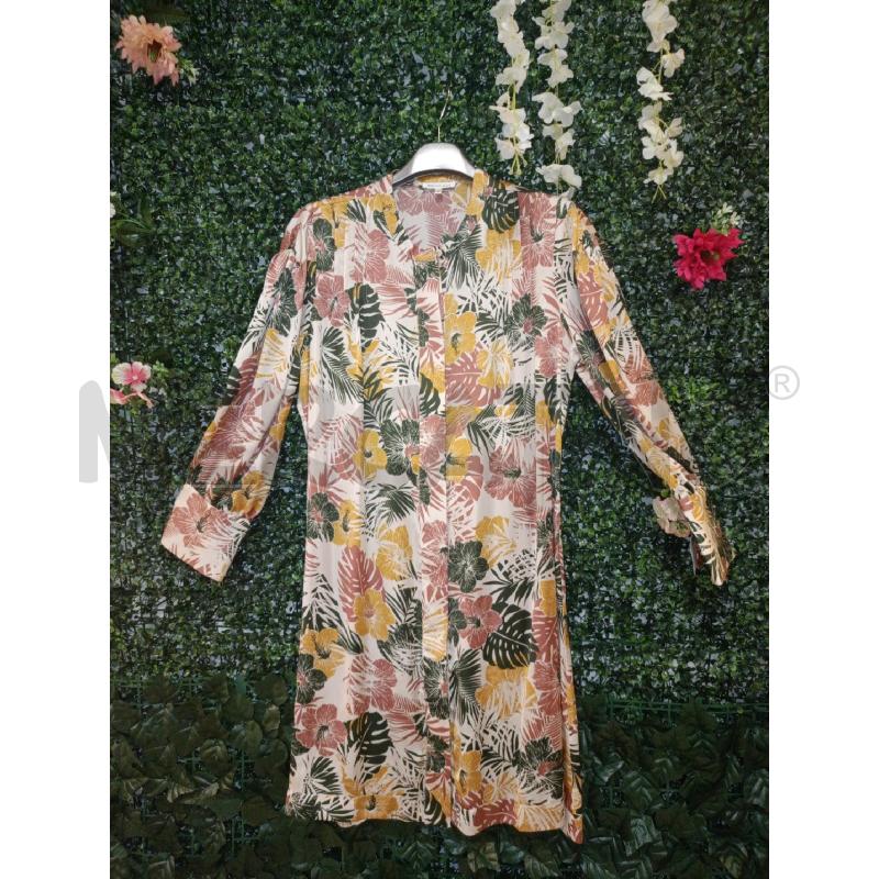 ABITO DONNA KOCCA A CAMICIA FANTASIA FIORI SENAP ROSA  | Mercatino dell'Usato Colleferro 1