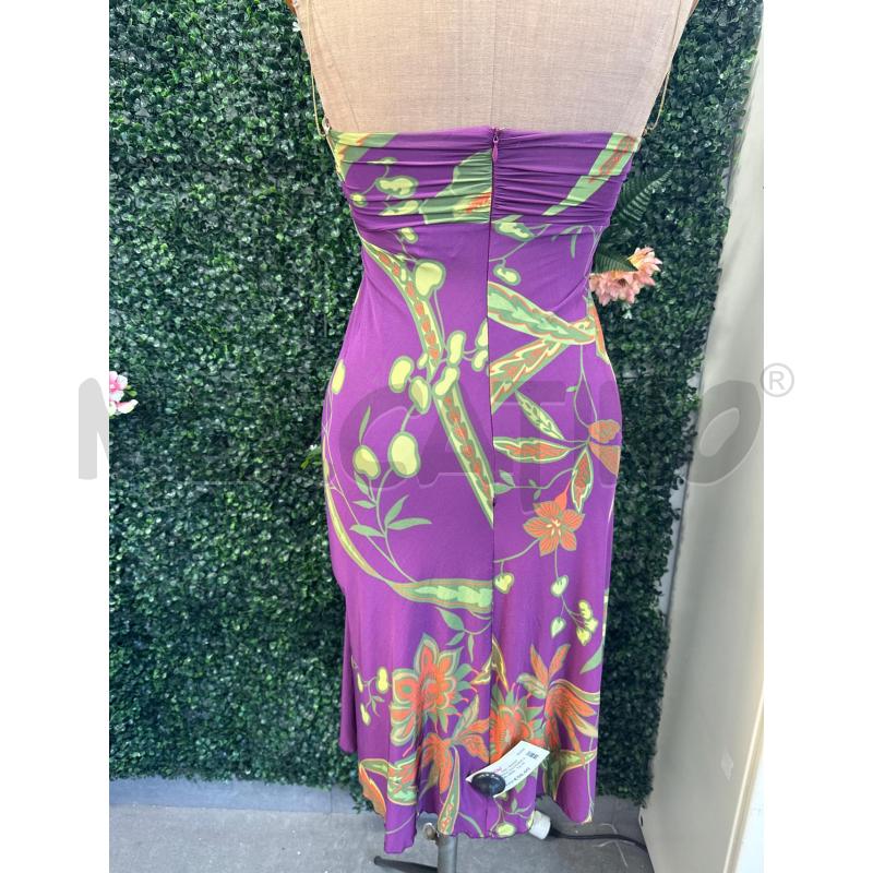 ABITO DONNA MAXMARA VIOLA FIORI VERD BRETELLINE CATENINA | Mercatino dell'Usato Colleferro 4