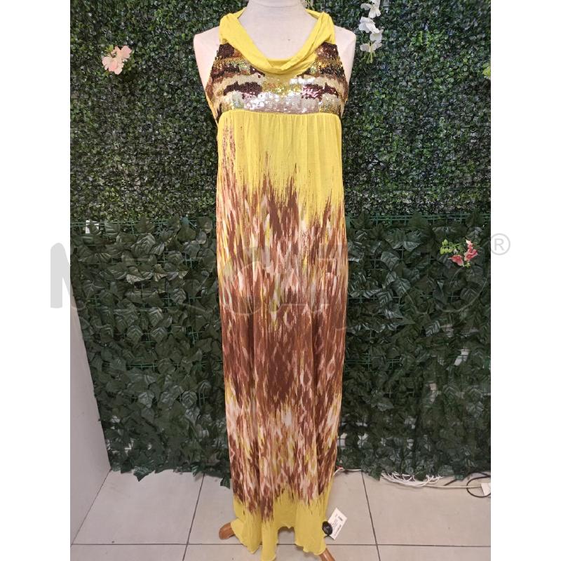 ABITO DONNA PINKO GIALLO LUNGO SFUM MARR PAILLETTES | Mercatino dell'Usato Colleferro 1