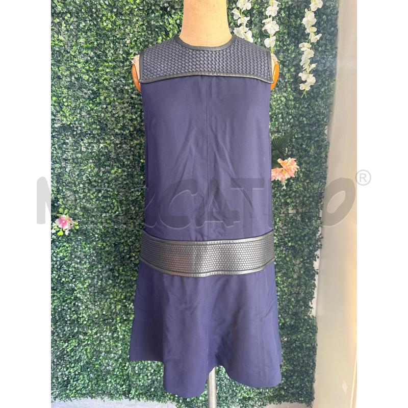 ABITO DONNA PROENZA SCHOULER NERO IN PELLE INTRECCIATA E SETA BLU | Mercatino dell'Usato Colleferro 1