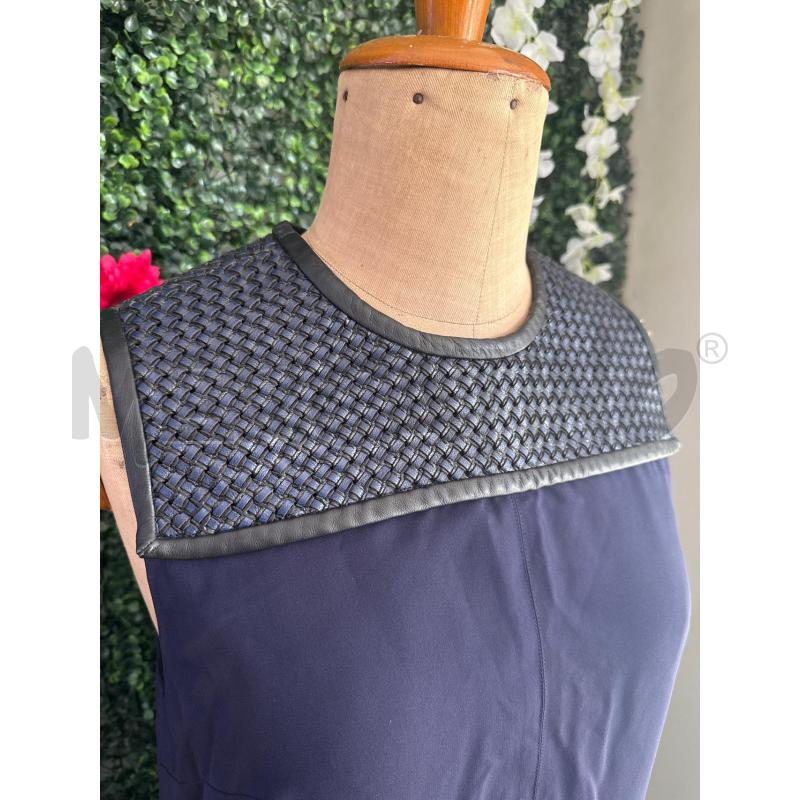 ABITO DONNA PROENZA SCHOULER NERO IN PELLE INTRECCIATA E SETA BLU | Mercatino dell'Usato Colleferro 2