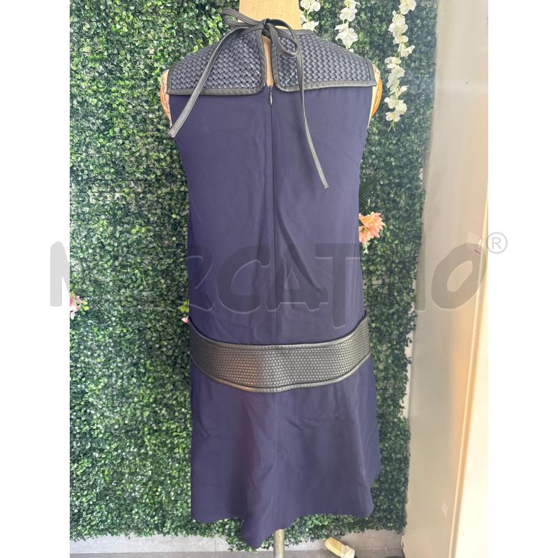 ABITO DONNA PROENZA SCHOULER NERO IN PELLE INTRECCIATA E SETA BLU | Mercatino dell'Usato Colleferro 4