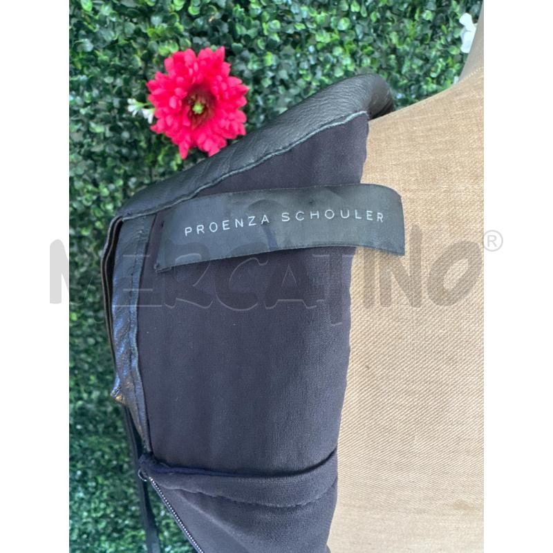 ABITO DONNA PROENZA SCHOULER NERO IN PELLE INTRECCIATA E SETA BLU | Mercatino dell'Usato Colleferro 5