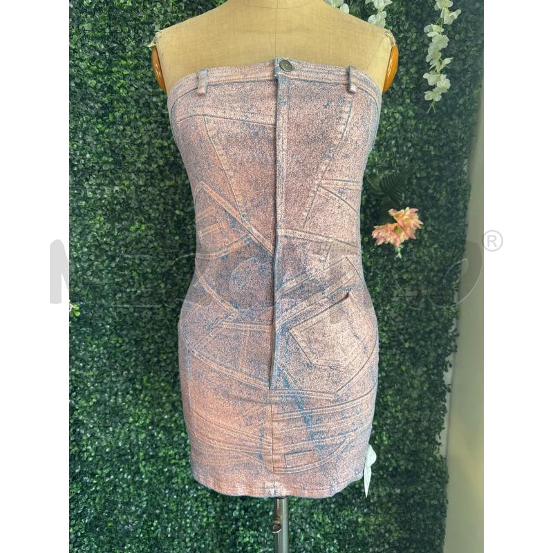 ABITO DONNA SINEAD GOREY DENIM AZZ DIPINTO ROSA SPRAY | Mercatino dell'Usato Colleferro 1