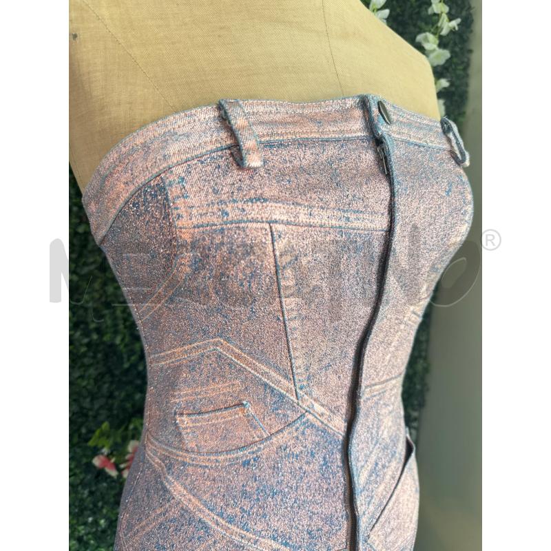 ABITO DONNA SINEAD GOREY DENIM AZZ DIPINTO ROSA SPRAY | Mercatino dell'Usato Colleferro 4