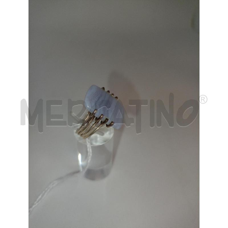 ANELLO DONNA 13.10 CALCEDONIO STRIA ARG 925 | Mercatino dell'Usato Colleferro 2