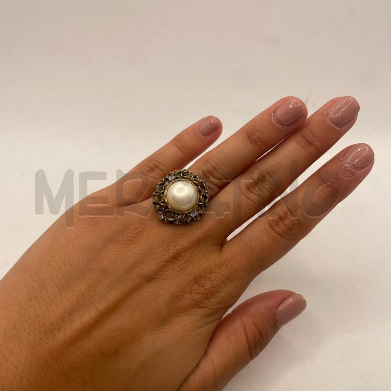 ANELLO DONNA ARG925 STILE BAROCCO PERLA BIA  | Mercatino dell'Usato Colleferro 5