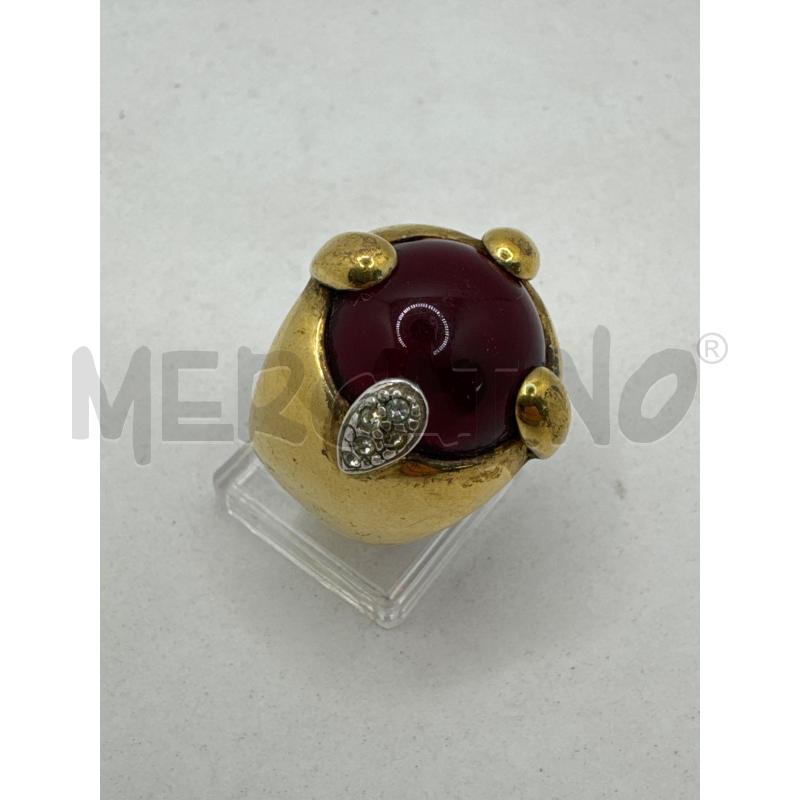 ANELLO DONNA ARG 925 DORATO PIETRA ROSSA ZIRCONI  | Mercatino dell'Usato Colleferro 3
