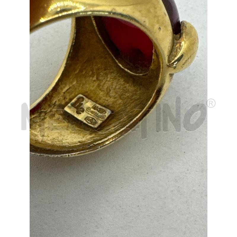 ANELLO DONNA ARG 925 DORATO PIETRA ROSSA ZIRCONI  | Mercatino dell'Usato Colleferro 4