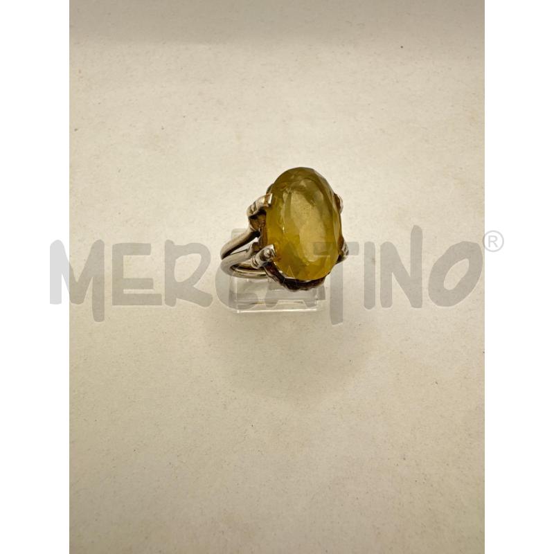 ANELLO DONNA ARG 925 PIETRA QUARZO CITRINO RILIEVO | Mercatino dell'Usato Colleferro 1