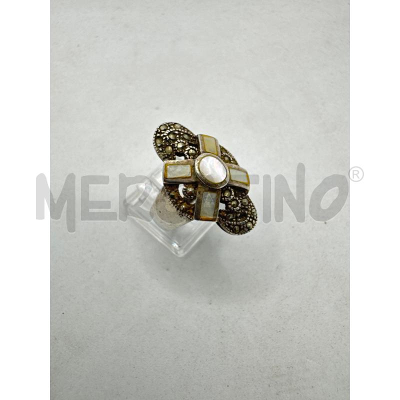 ANELLO DONNA ARG 925 STILE ART DECÒ MADRE PERLA  | Mercatino dell'Usato Colleferro 1