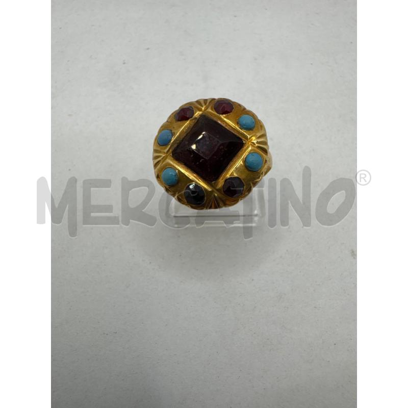 ANELLO DONNA ORO 9K PASTA DI TURCHESE PIE ROSSE | Mercatino dell'Usato Colleferro 2