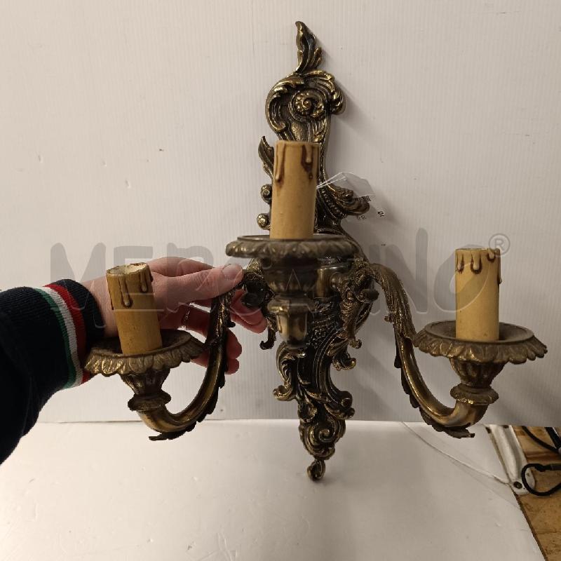 APPLIQUE IN BRONZO TRE LUCI | Mercatino dell'Usato Colleferro 2
