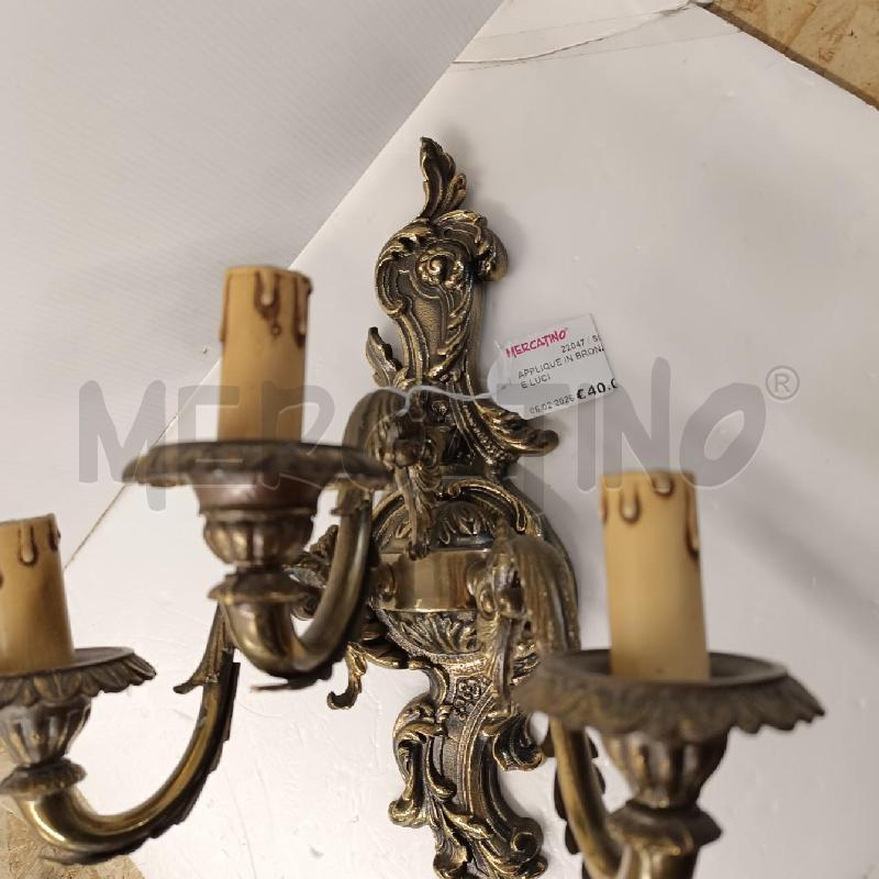 APPLIQUE IN BRONZO TRE LUCI | Mercatino dell'Usato Colleferro 5