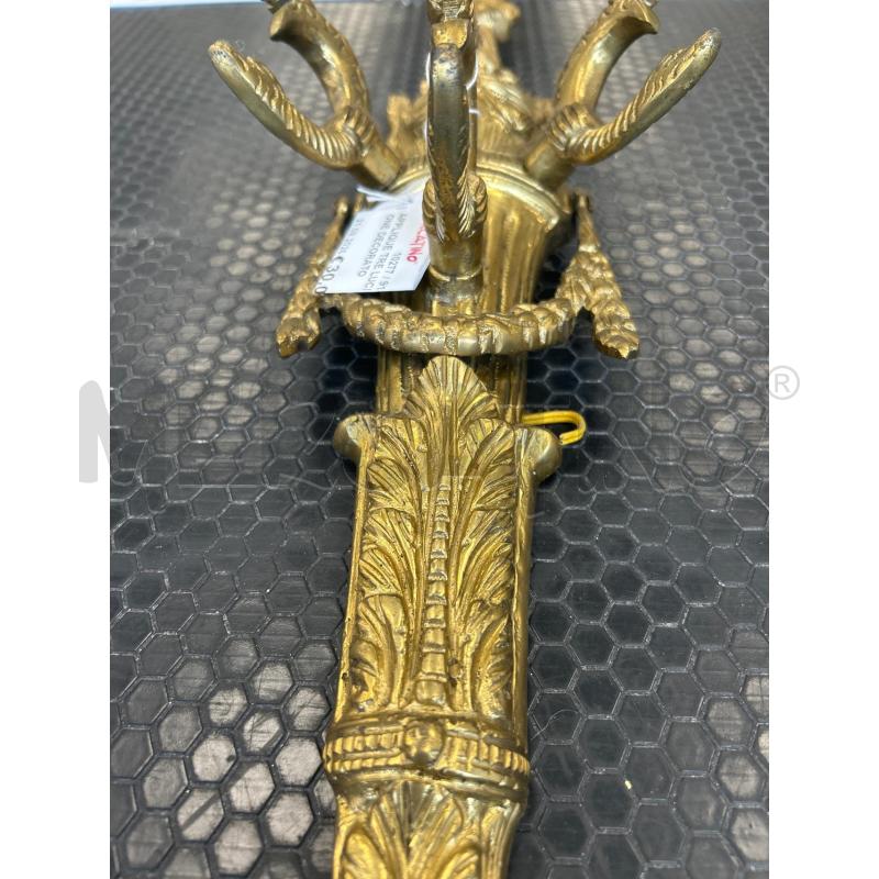 APPLIQUE TRE LUCI OTTONE DECORATO | Mercatino dell'Usato Colleferro 2