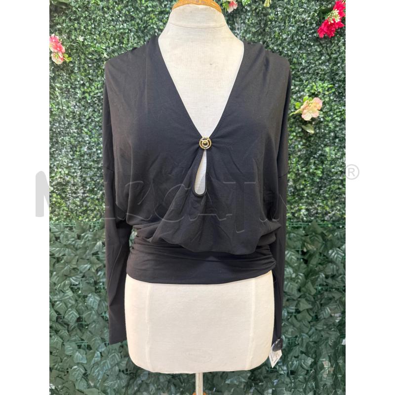 BLUSA DONNA PINKO NERA ARRICCIATURA 1 BOTT ORO  | Mercatino dell'Usato Colleferro 1