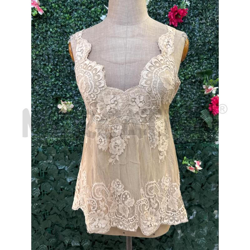 BLUSA DONNA TWINSET BEIG PIZZO RETINA | Mercatino dell'Usato Colleferro 1
