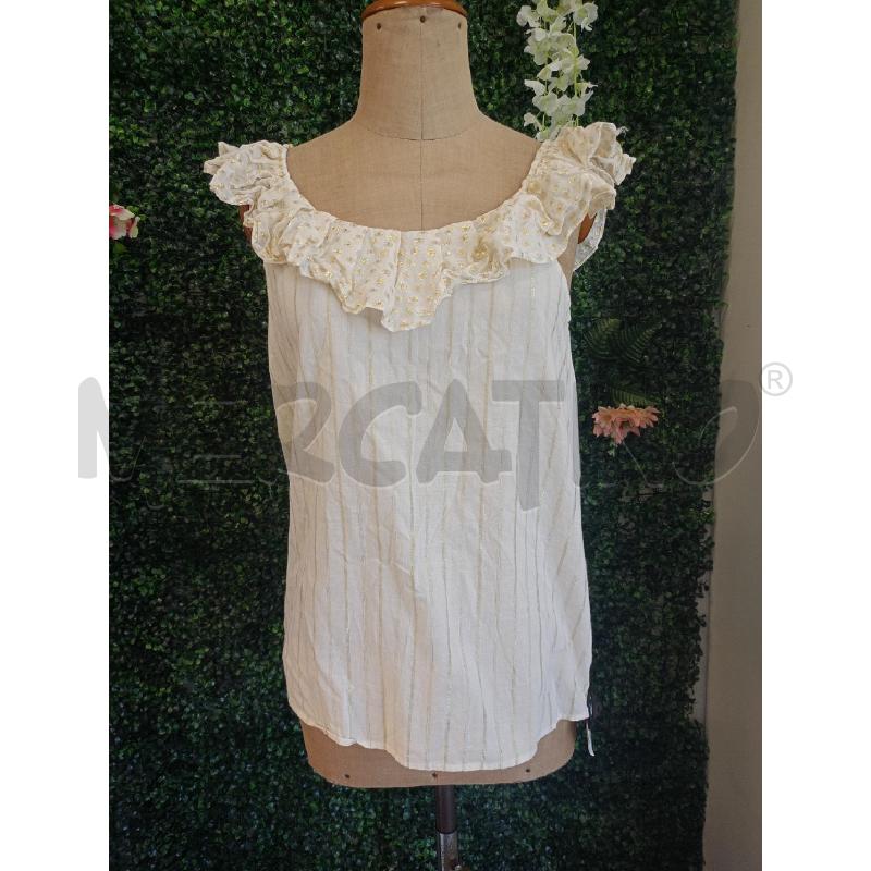 BLUSA DONNA TWINSET BIA LAMINATO ORO  | Mercatino dell'Usato Colleferro 1