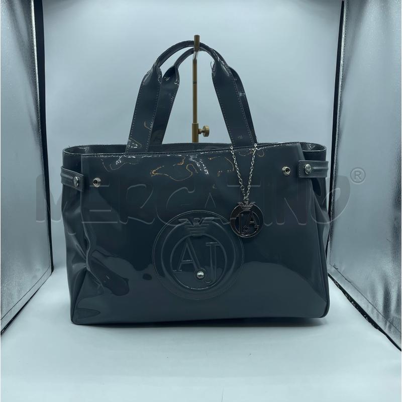 BORSA DONNA ARMANI JEANS GRI PLAST LUCIDA DIF   | Mercatino dell'Usato Colleferro 1
