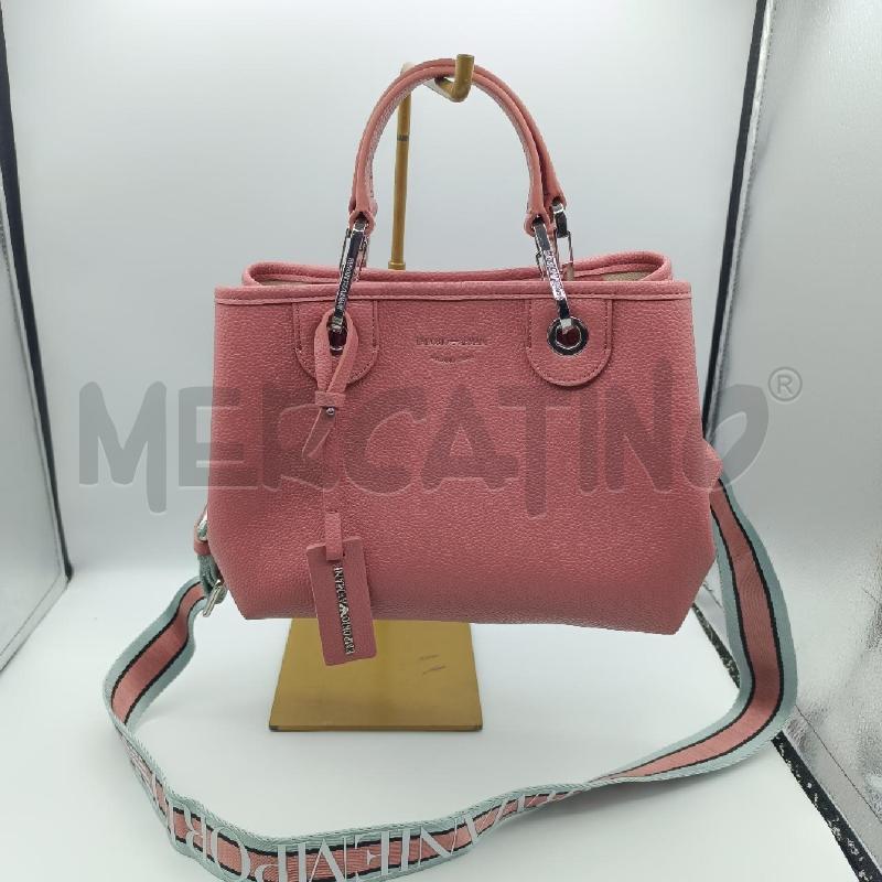 BORSA DONNA EMPORIO ARMANI ROSA NUOVA CON TRACOLLA SCRITTE | Mercatino dell'Usato Colleferro 1