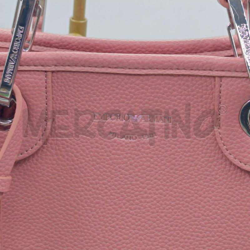 BORSA DONNA EMPORIO ARMANI ROSA NUOVA CON TRACOLLA SCRITTE | Mercatino dell'Usato Colleferro 2