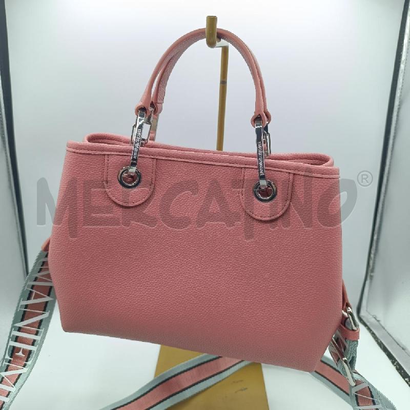 BORSA DONNA EMPORIO ARMANI ROSA NUOVA CON TRACOLLA SCRITTE | Mercatino dell'Usato Colleferro 4