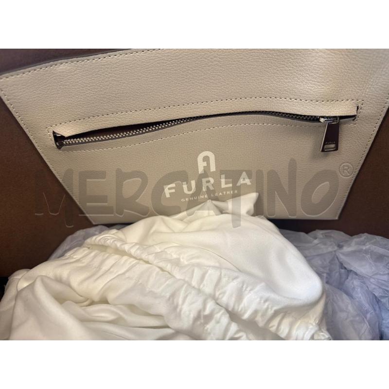 BORSA DONNA FURLA GRI CHIARA VERA PELLE  | Mercatino dell'Usato Colleferro 3
