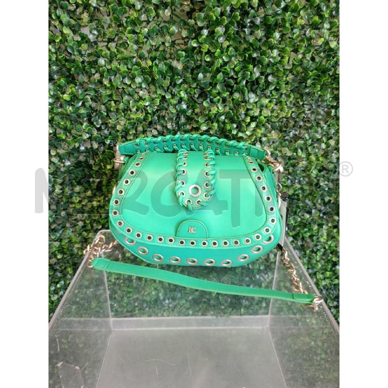 BORSA DONNA LA CARRIE SADDLE BAG VERDE SMERALDO MAXI OCCHIELLI METALLICI ECOPELLE | Mercatino dell'Usato Colleferro 1