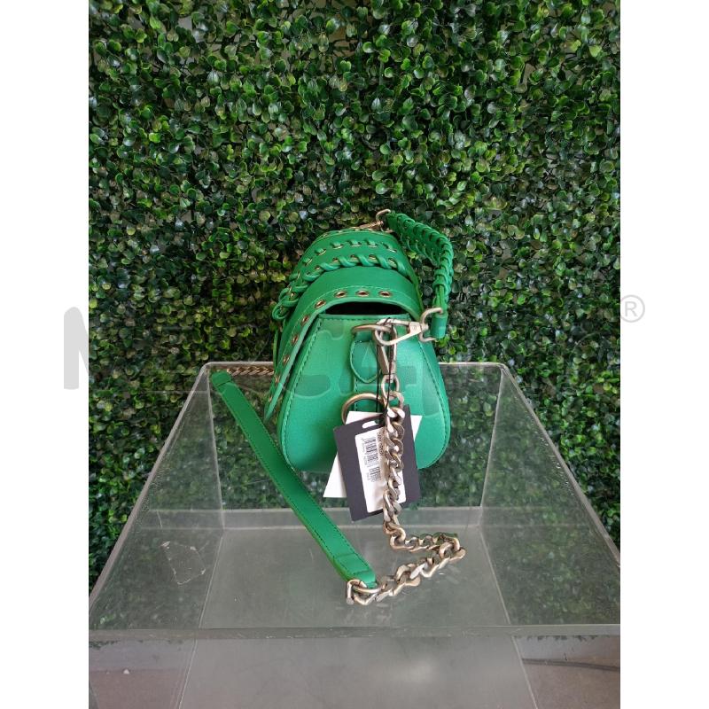 BORSA DONNA LA CARRIE SADDLE BAG VERDE SMERALDO MAXI OCCHIELLI METALLICI ECOPELLE | Mercatino dell'Usato Colleferro 2