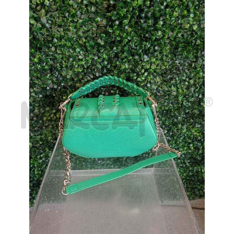 BORSA DONNA LA CARRIE SADDLE BAG VERDE SMERALDO MAXI OCCHIELLI METALLICI ECOPELLE | Mercatino dell'Usato Colleferro 3