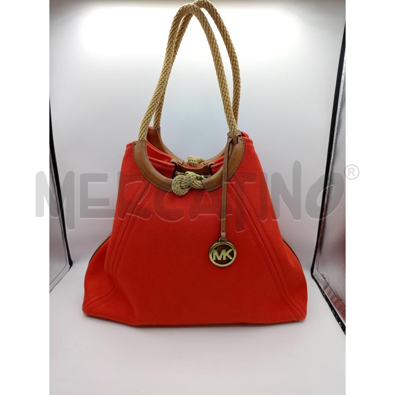BORSA DONNA MICHAEL KORS TELA ROSSA TOTE MANIC CORDINO | Mercatino dell'Usato Colleferro 1