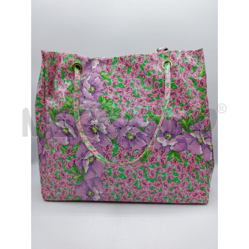 BORSA DONNA ROBERTO CAVALLI ROSA FIORI VARI LILLA PLASTIF | Mercatino dell'Usato Colleferro 2