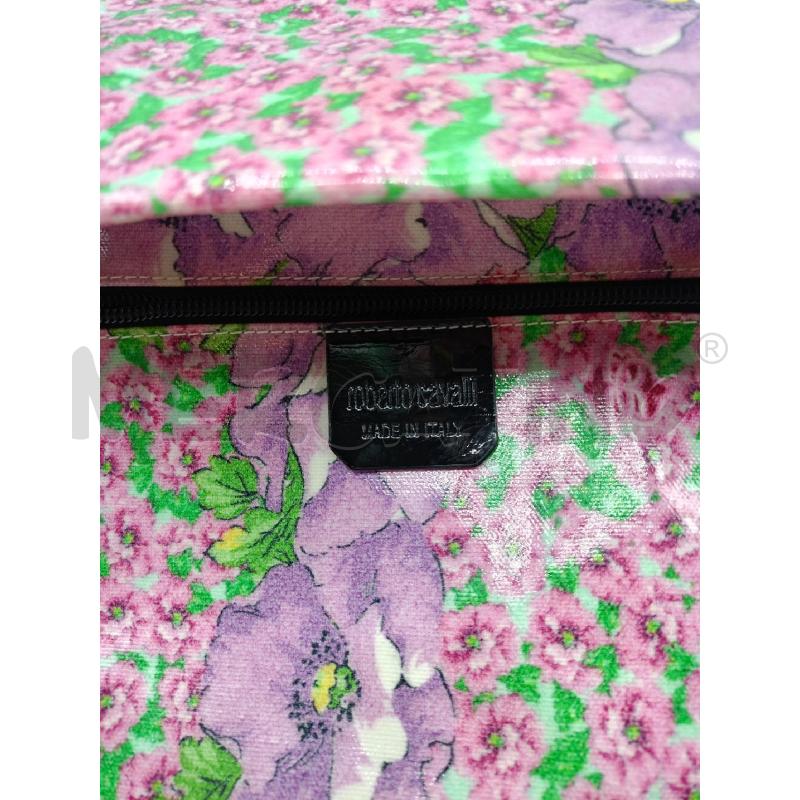 BORSA DONNA ROBERTO CAVALLI ROSA FIORI VARI LILLA PLASTIF | Mercatino dell'Usato Colleferro 3