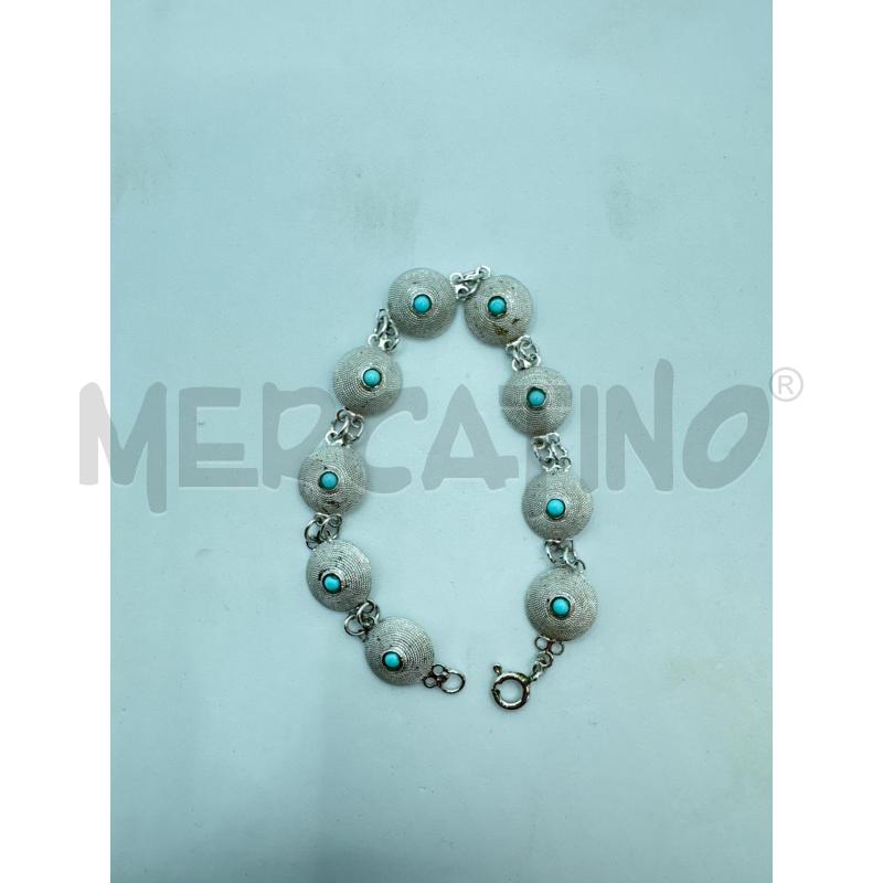 BRACCIALE ARG 800 CERCHIETTI PUNTINO TURCHESE | Mercatino dell'Usato Colleferro 1