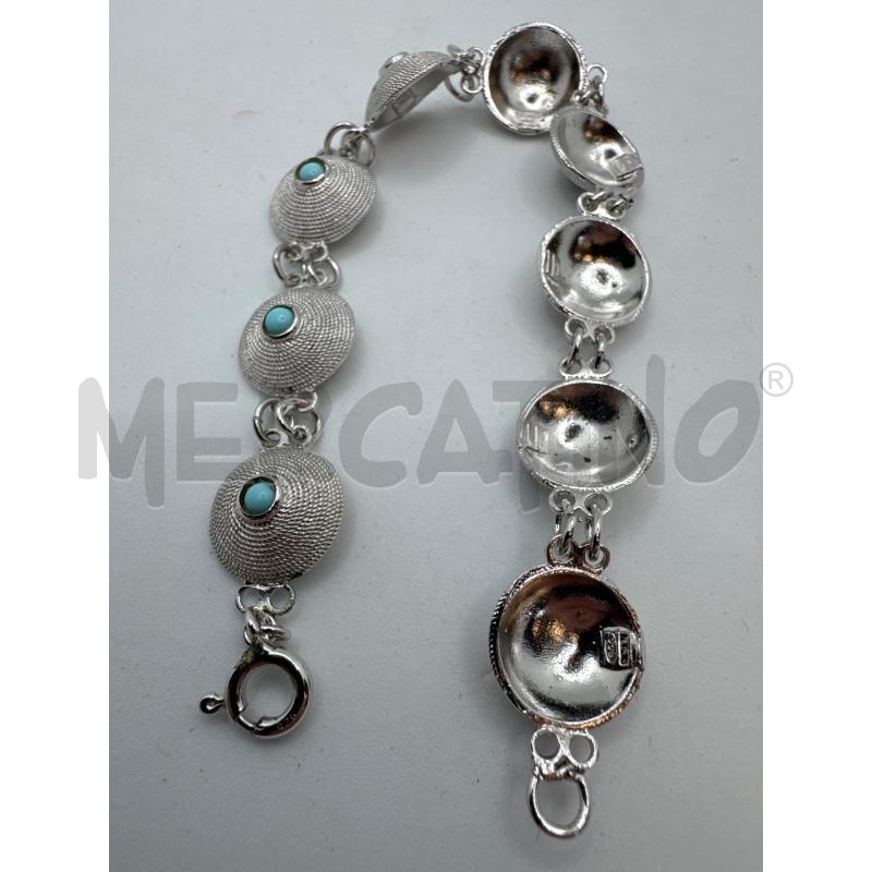 BRACCIALE ARG 800 CERCHIETTI PUNTINO TURCHESE | Mercatino dell'Usato Colleferro 3