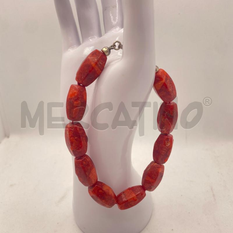 BRACCIALE CORALLO SPUGNA ROSSO CON CHIUSURA 925 | Mercatino dell'Usato Colleferro 1