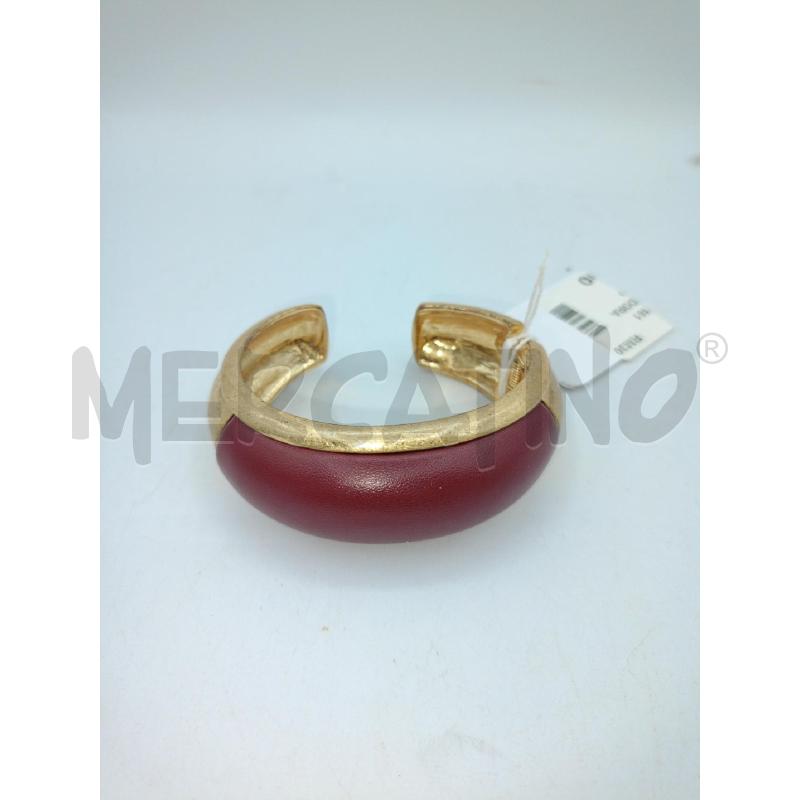BRACCIALE RIGIDO DORATO ECOPELLE BORDEAUX | Mercatino dell'Usato Colleferro 1