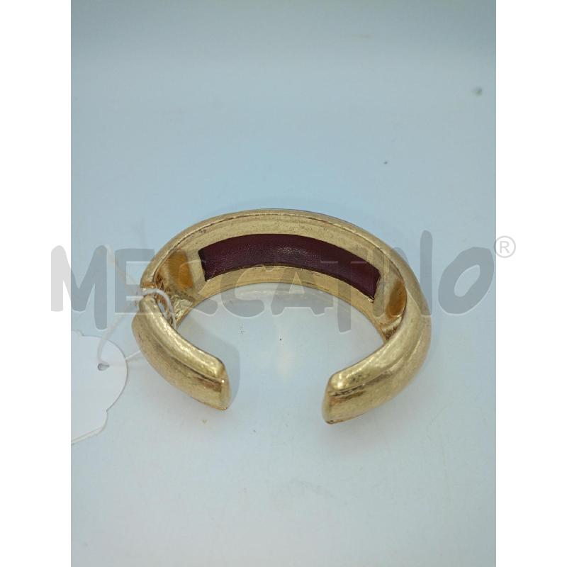 BRACCIALE RIGIDO DORATO ECOPELLE BORDEAUX | Mercatino dell'Usato Colleferro 2