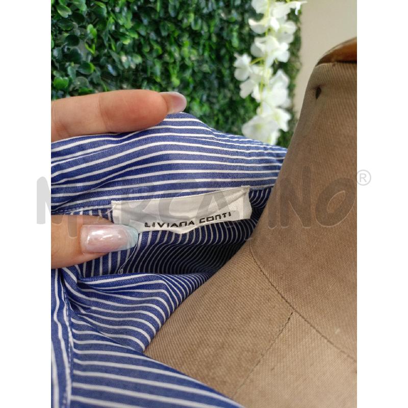 CAMICIONE DONNA PATRIZIA PEPE BLU RIGHE BIA  | Mercatino dell'Usato Colleferro 1