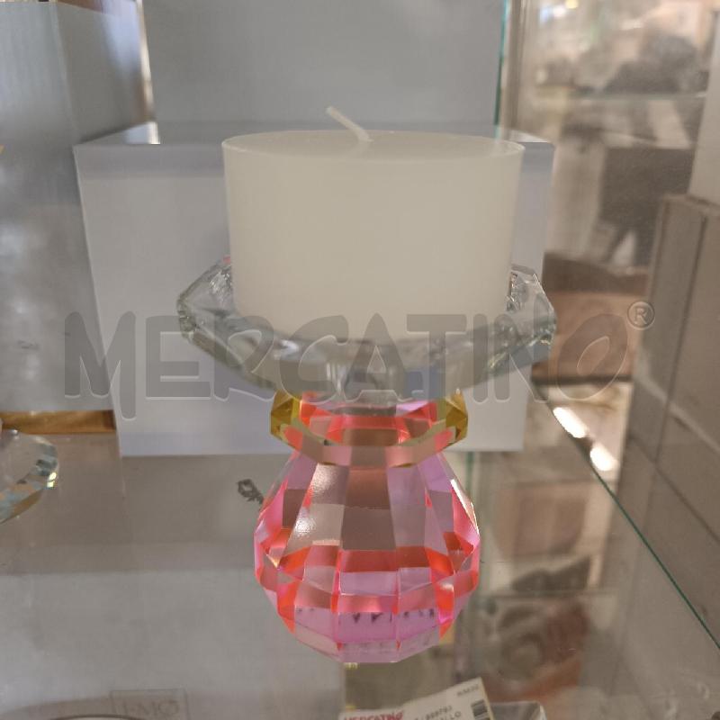 CANDELABRO IN CRISTALLO ROSA OTTAVIANI | Mercatino dell'Usato Colleferro 1