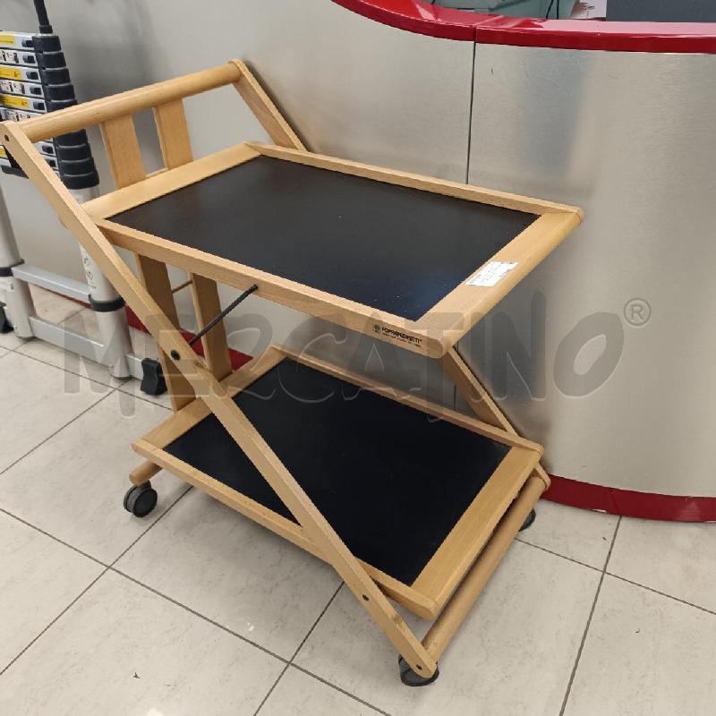 CARRELLINO FOPPAPEDRETTI 2 RIPIANI LEGNO CHIARO | Mercatino dell'Usato Colleferro 2