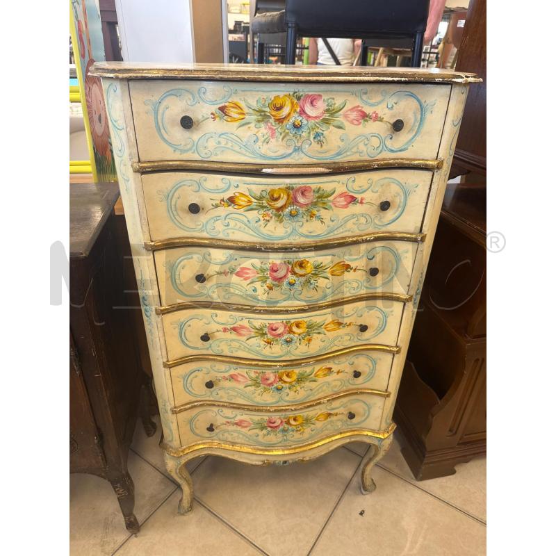 CASSETTIERA ALTA 6 CASSETTI BAROCCHETTO VENEZIANO | Mercatino dell'Usato Colleferro 1
