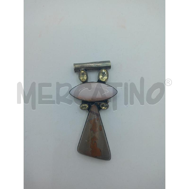 CIONDOLO ARG 925 QUARZO ROSA  | Mercatino dell'Usato Colleferro 1
